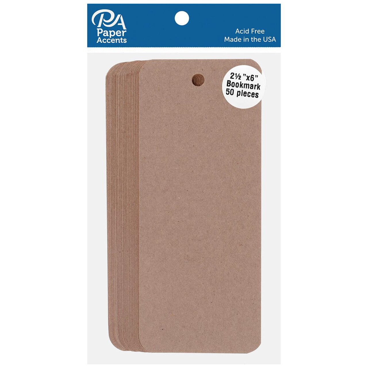 PA Paper Accents Cardstock Bookmark 2.5" x 6" Kraft, 65lb colored cardstock paper for card making, scrapbooking, printing, quilling and crafts, 50 piece pack
